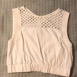 Cream Colored Crop Top with lace